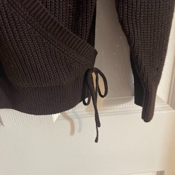 NWOT Women's Wrap Sweater Chocolate-Large - Picture 4 of 14